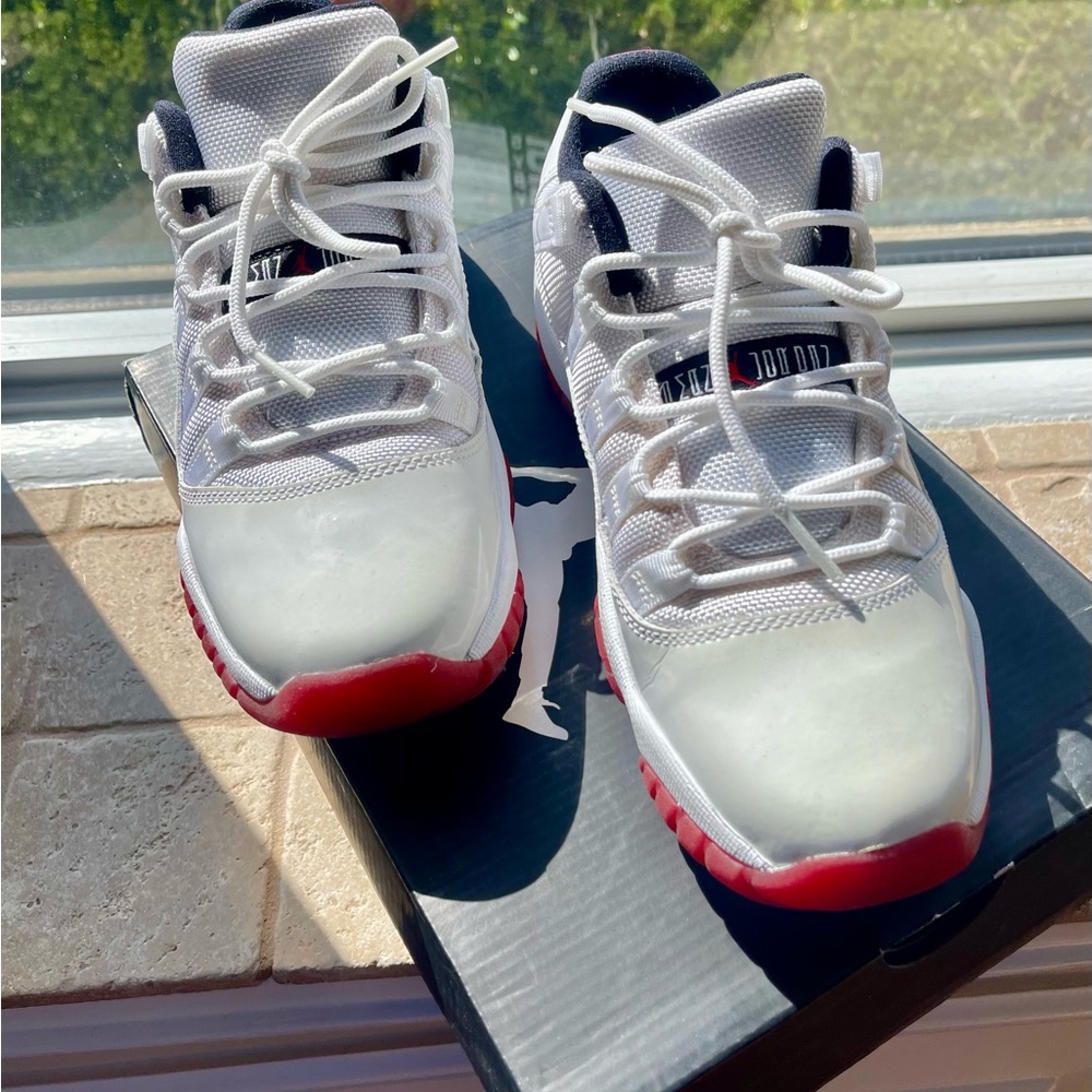 Air Jordan Retro 11 Low White & Red Sneakers (2012)